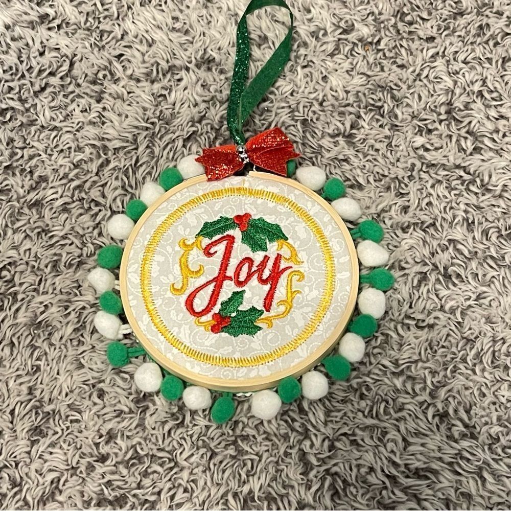 Hand Crafted Artisan Embroidered Christmas Ornament Gift